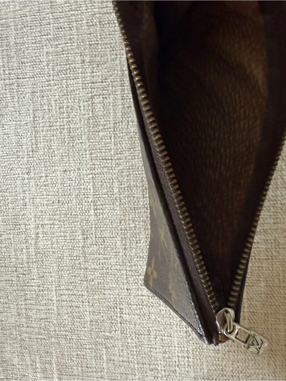 Louis Vuitton Monogram Brown and Tan Zip Pouch Wallet - Picture 3 of 7
